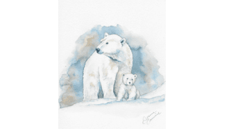 polar bear and cub