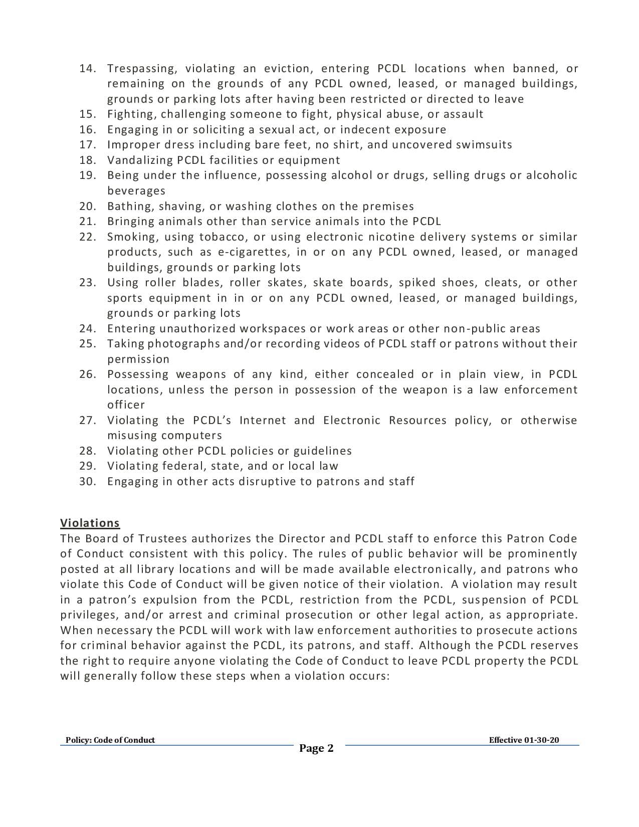 Code of Conduct Page 2