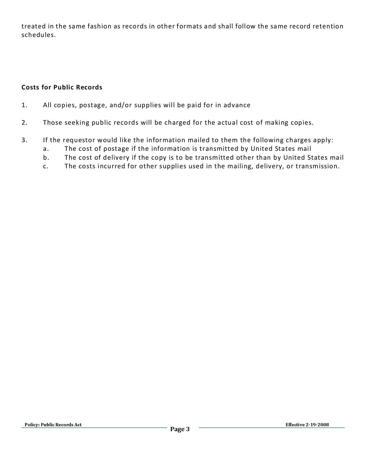 Public Records Policy Page 3