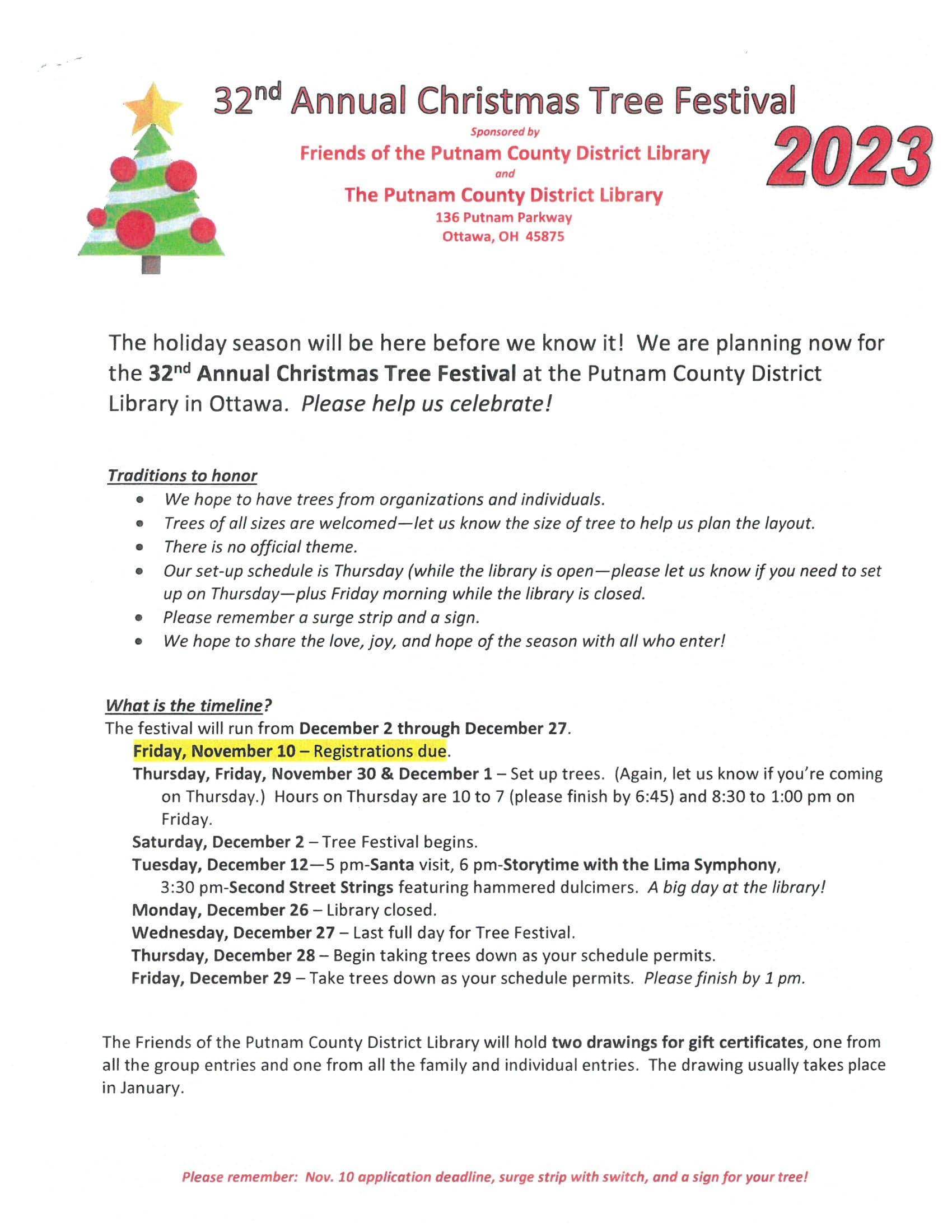 2023 Christmas Tree Festival Instructions page 1