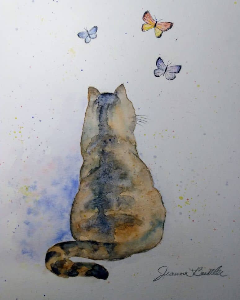 calico cat 3 butterflies