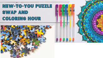 puzzle pieces colored pens mandella New-To-You Puzzle Swap and Coloring Hour