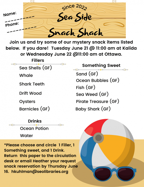 Seaside Snack Sheet 